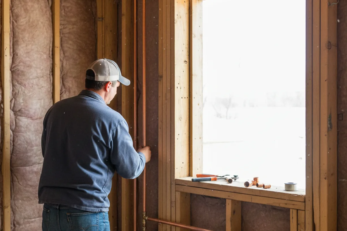 Licensed plumber running new copper supply lines in a Spring Park home