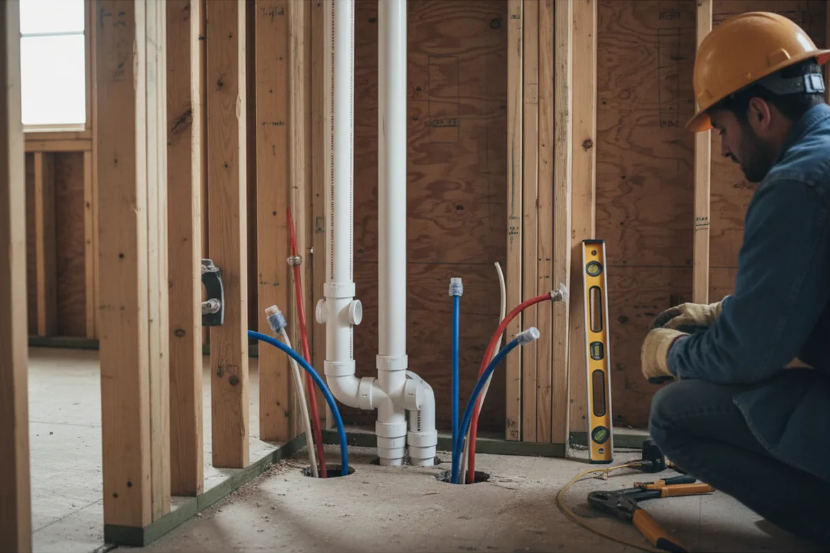 Drain and supply rough-in during Leak Detection in Spring Park